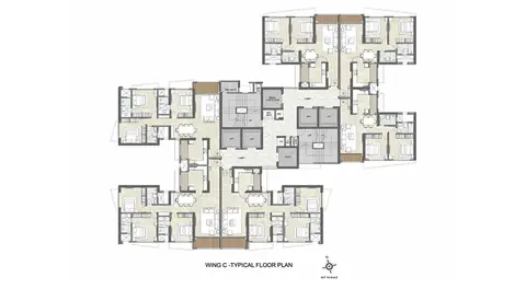 Kalpataru Radiance wing C typical floor plan